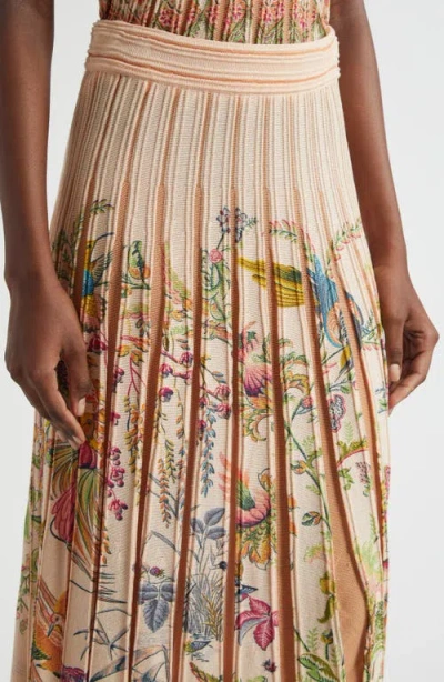 Etro Pleated Floral Midi Sweater Skirt In Multi