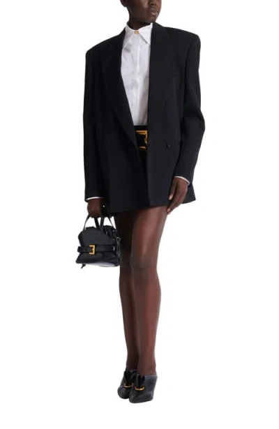 Balmain Grain-de-poudre Double-breasted Blazer In Blue