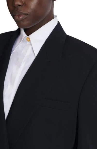 Balmain Grain-de-poudre Double-breasted Blazer In Blue