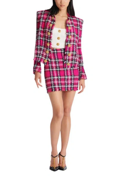 Balmain Short Glitter Tweed Skirt In Multi