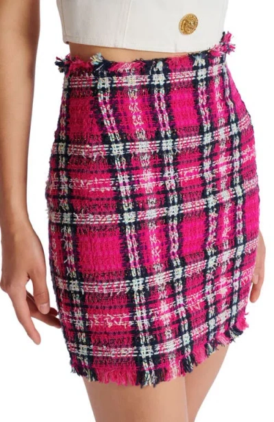 Balmain Short Glitter Tweed Skirt In Multi