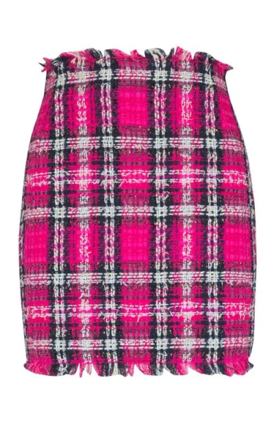Balmain Short Glitter Tweed Skirt In Multi