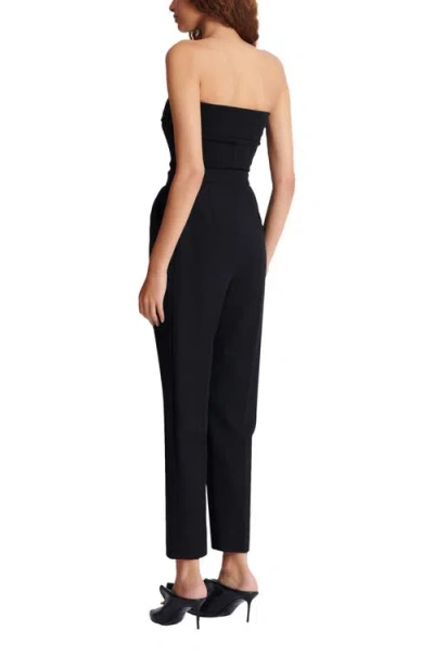 Balmain Crepe Bustier Bodysuit With Belt Detail In Black