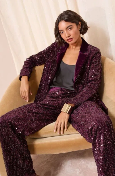 Friends Like These Sequin Blazer In Purple