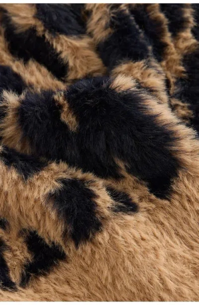 Next Fluffy Animal Print Cardigan In Brown