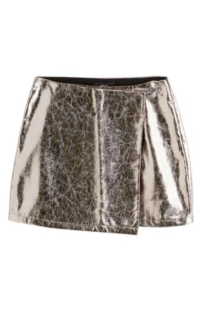 Next Metallic Faux Leather Miniskirt In Metallic