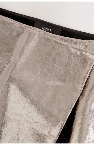 Next Metallic Faux Leather Miniskirt In Metallic