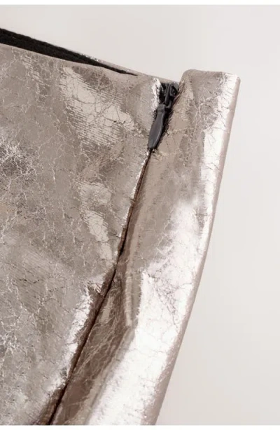 Next Metallic Faux Leather Miniskirt In Metallic