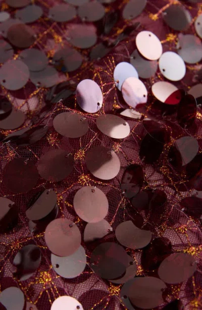 Next Sequin Sheer Mesh Top In Red