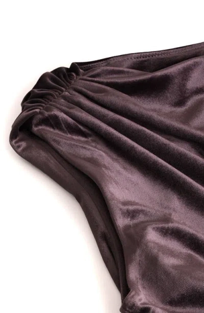 Next Drape Velvet Top In Brown