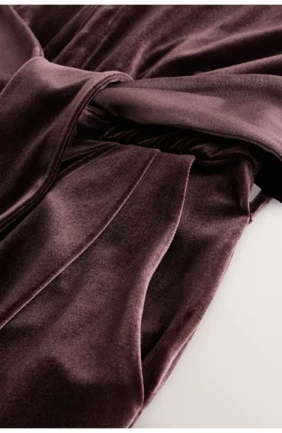 Next Long Sleeve Velvet Jumpsuit In Brown