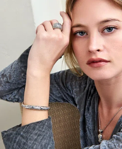 Devata Bali Filigree With Borobudur Oval 5mm Chain Bracelet In Metallic