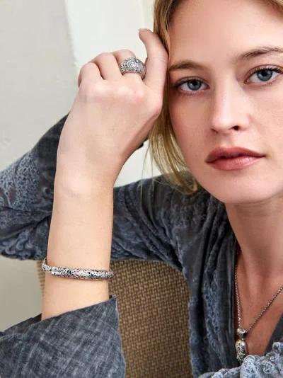 Devata Bali Filigree With Borobudur Oval 5mm Chain Bracelet In Multi