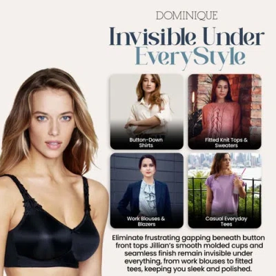 Dominique Intimates Jillian Wire-free Seamless Minimizer Bra In Black