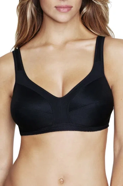 Dominique Intimates Isabella Everyday Wire Free Cotton Lined Bra In Black