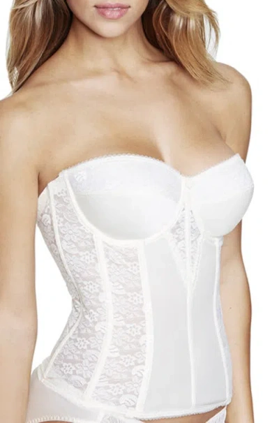 Dominique Intimates Colette Lace Low Back Convertible Corset Longline Bra In White