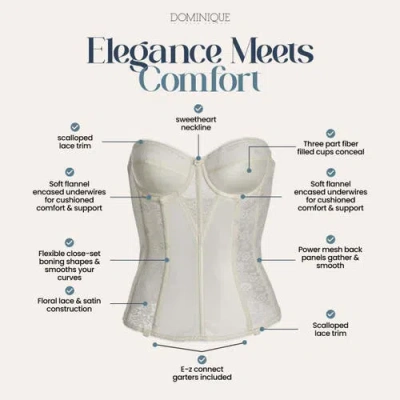 Dominique Intimates Colette Lace Low Back Convertible Corset Longline Bra In White