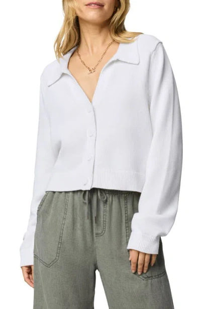 Splendid Nicolette Cotton Johnny Collar Cardigan In White