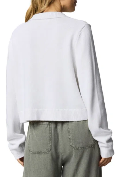 Splendid Nicolette Cotton Johnny Collar Cardigan In White