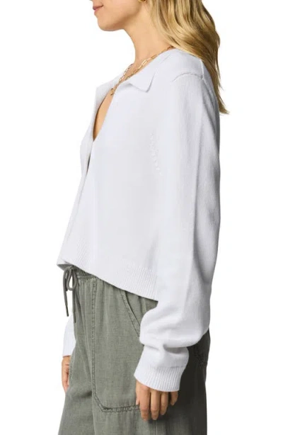 Splendid Nicolette Cotton Johnny Collar Cardigan In White