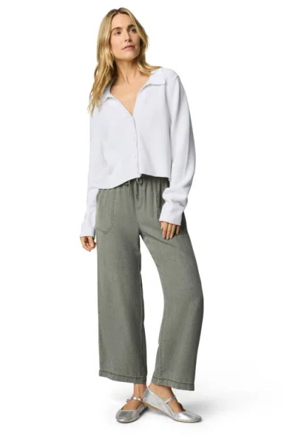 Splendid Nicolette Cotton Johnny Collar Cardigan In White