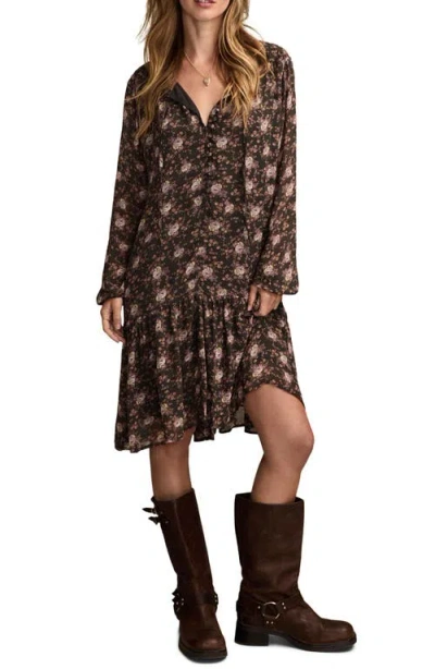 Lucky Brand Floral Long Sleeve Dress In Multi