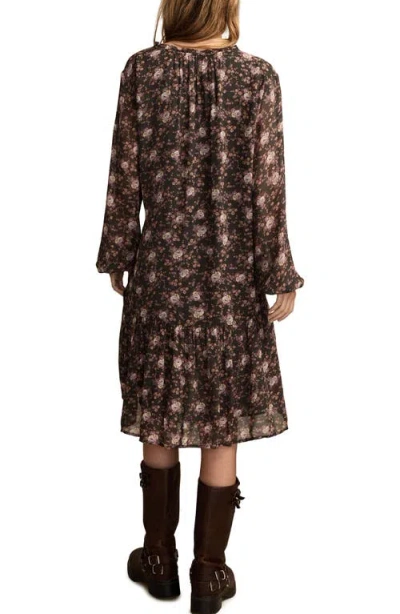Lucky Brand Floral Long Sleeve Dress In Multi