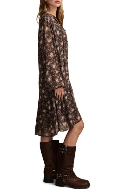 Lucky Brand Floral Long Sleeve Dress In Multi