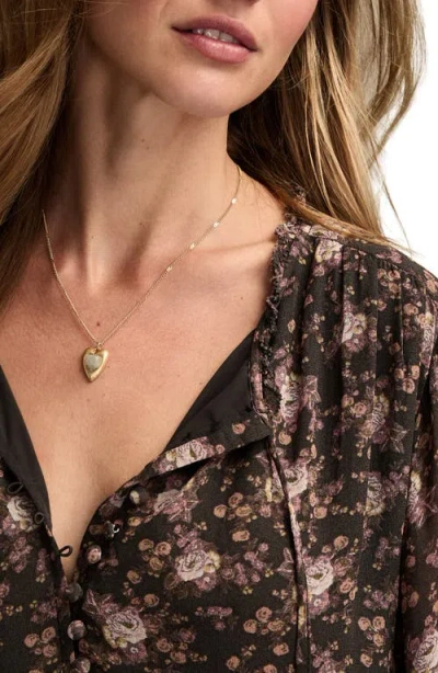 Lucky Brand Floral Long Sleeve Dress In Multi