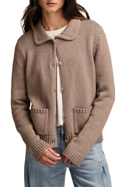 Lucky Brand Cotton Cardigan In Brown