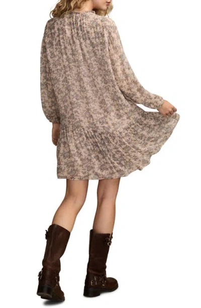 Lucky Brand Floral Long Sleeve Dress In Neutral