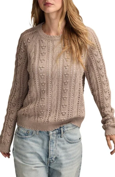 Lucky Brand Pointelle Sweater In Brown