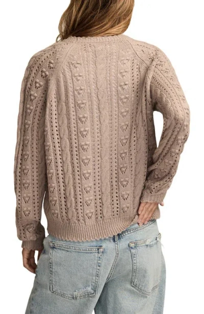 Lucky Brand Pointelle Sweater In Brown