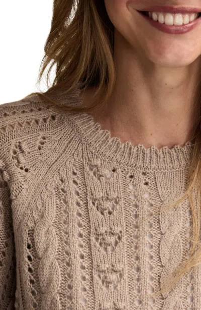 Lucky Brand Pointelle Sweater In Brown