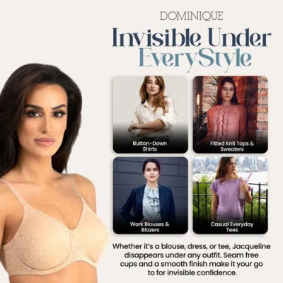 Dominique Intimates Jacqueline Seamless Jacquard Minimizer Bra In Brown