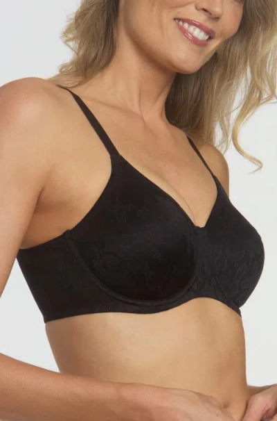 Dominique Intimates Jacqueline Seamless Jacquard Minimizer Bra In Black