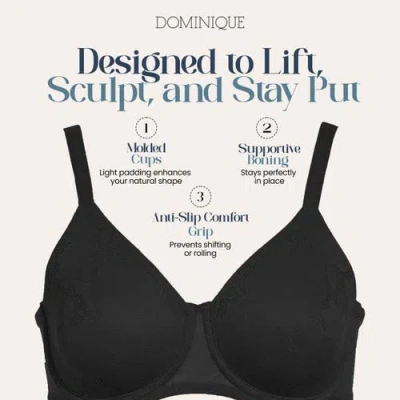 Dominique Intimates Jacqueline Seamless Jacquard Minimizer Bra In Black