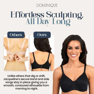 Dominique Intimates Jacqueline Seamless Jacquard Minimizer Bra In Black