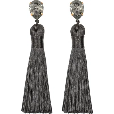Jennifer Behr Francine Silk Tassel Drop Earrings In Gray