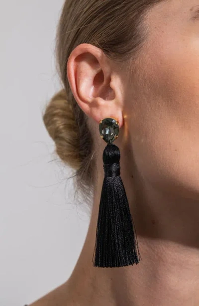 Jennifer Behr Francine Silk Tassel Drop Earrings In Gray