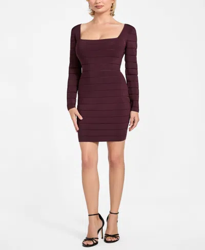 Guess Women's Long-sleeve Sheer Mix Bandage Leti Dress