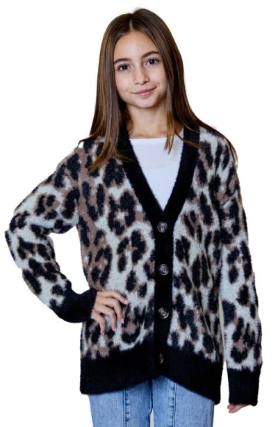 Design History Kids' Animal Spot Cardigan In Brown