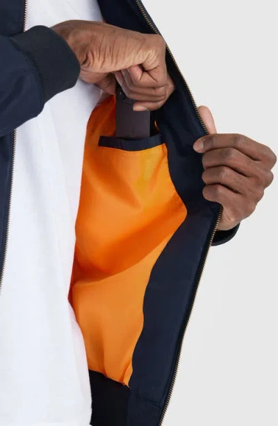 True Classic Water Resistant Cotton Blend Bomber Jacket In Blue