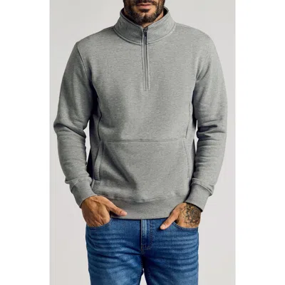 True Classic Fleece Quarter Zip Sweatshirt In Gray