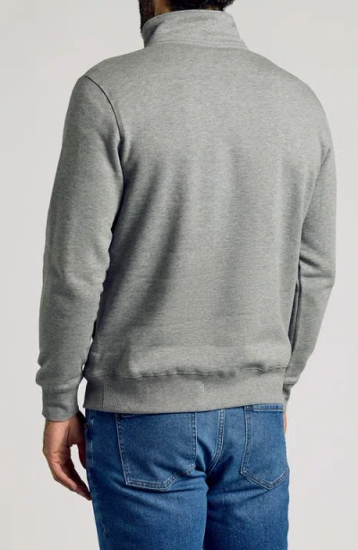 True Classic Fleece Quarter Zip Sweatshirt In Gray