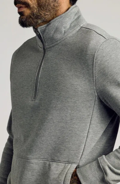 True Classic Fleece Quarter Zip Sweatshirt In Gray