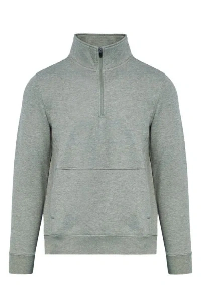 True Classic Fleece Quarter Zip Sweatshirt In Gray