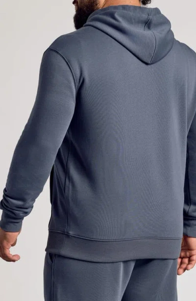 True Classic Fleece Pullover Hoodie In Gray