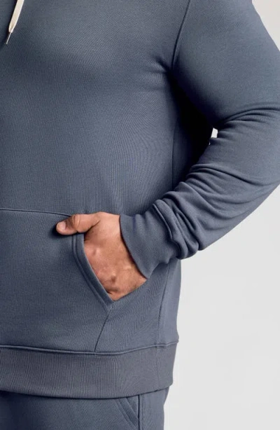 True Classic Fleece Pullover Hoodie In Gray