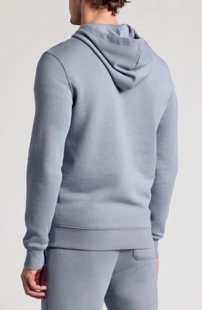 True Classic Fleece Pullover Hoodie In Blue